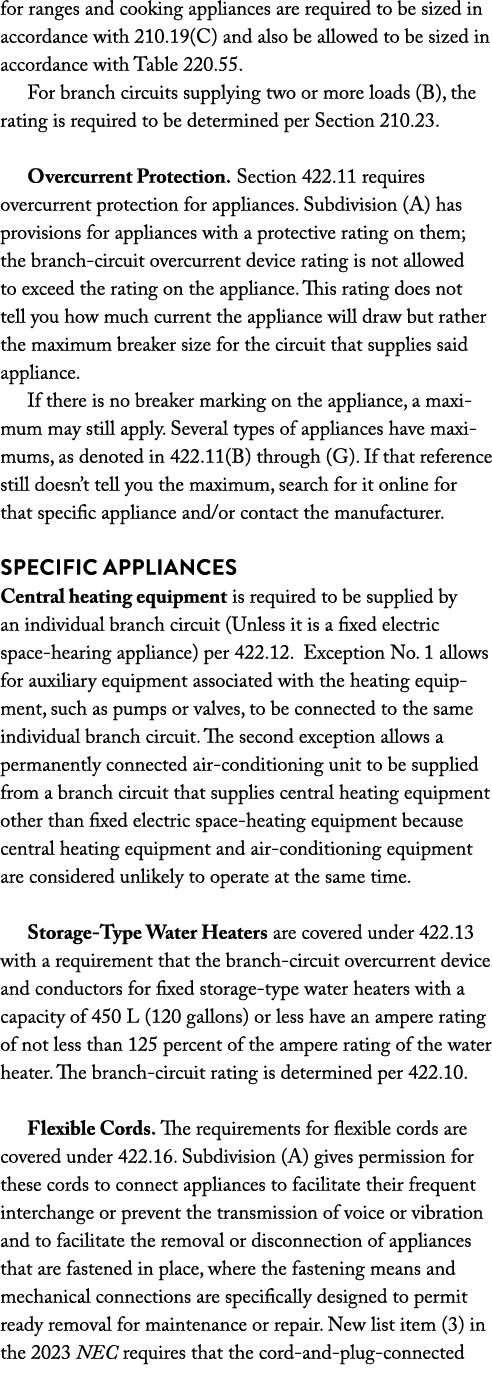 for ranges and cooking appliances are required to be sized in accordance with 210.19(C) and also be allowed to be siz...