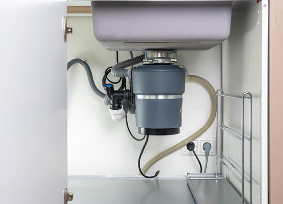 Garbage Disposal under the sink, waste chopper concept