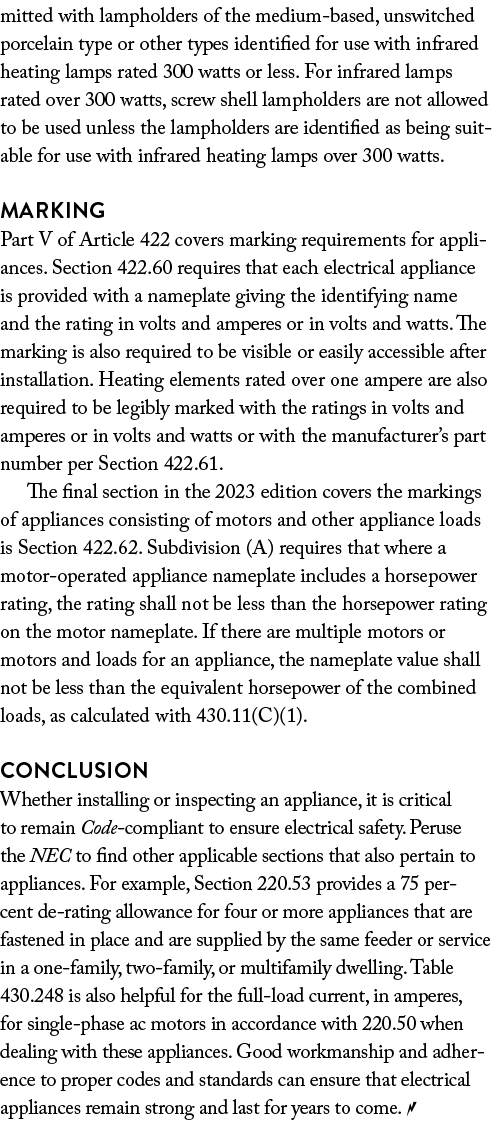 mitted with lampholders of the medium based, unswitched porcelain type or other types identified for use with infrare...