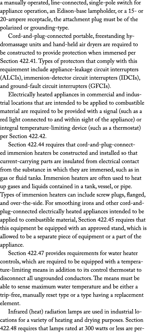 a manually operated, line connected, single pole switch for appliance operation, an Edison base lampholder, or a 15 o...