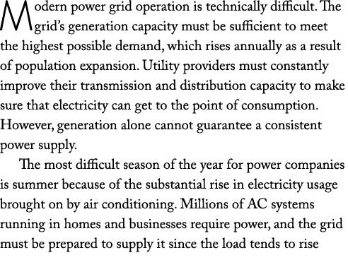 Modern power grid operation is technically difficult. The grid’s generation capacity must be sufficient to meet the h...