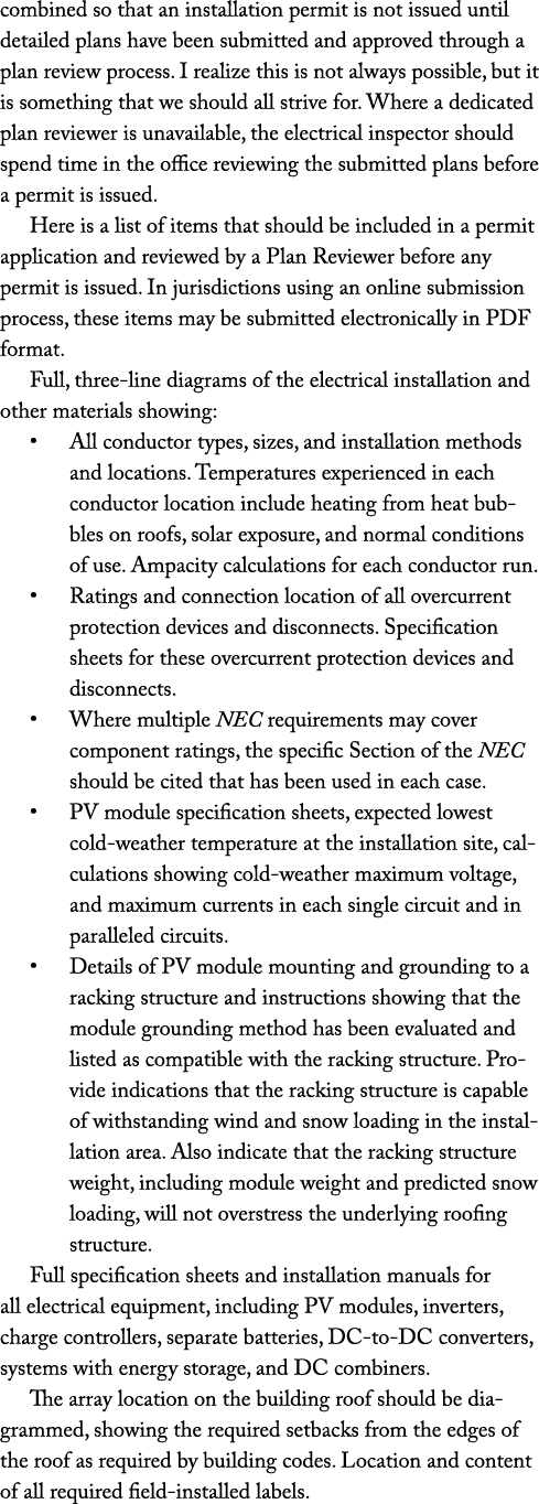 combined so that an installation permit is not issued until detailed plans have been submitted and approved through a...