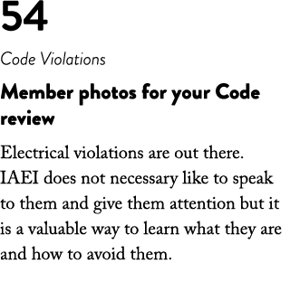 54 Code Violations Member photos for your Code review Electrical violations are out there  IAEI does not necessary li   