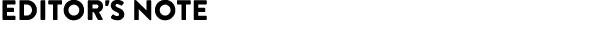 Editor's Note