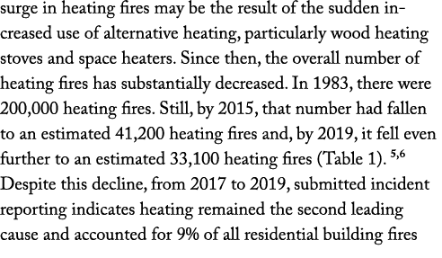 surge in heating fires may be the result of the sudden increased use of alternative heating, particularly wood heatin   