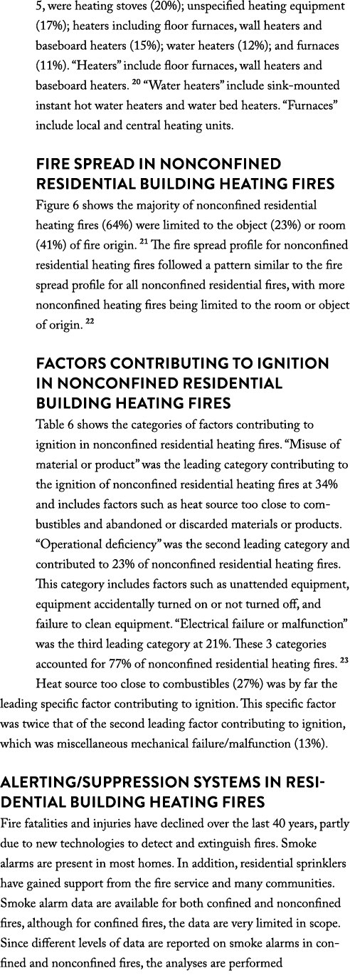 5, were heating stoves (20%); unspecified heating equipment (17%); heaters including floor furnaces, wall heaters and   