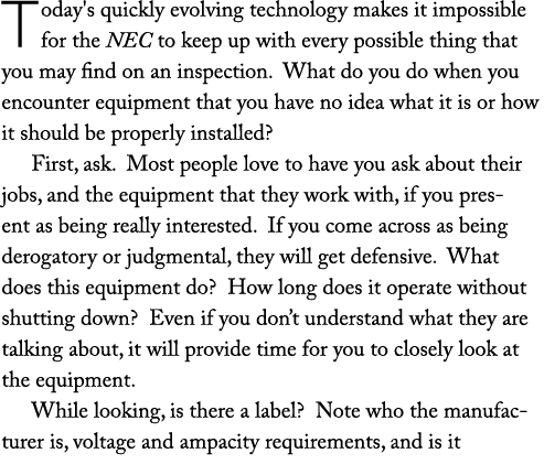 Today's quickly evolving technology makes it impossible for the NEC to keep up with every possible thing that you may...