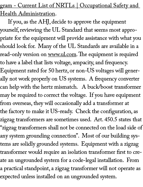 gram Current List of NRTLs | Occupational Safety and Health Administration. If you, as the AHJ, decide to approve the...