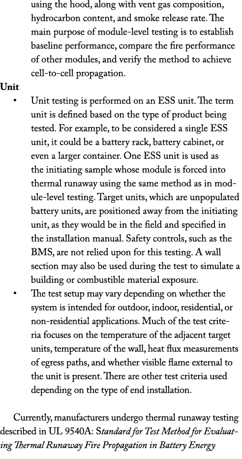 using the hood, along with vent gas composition, hydrocarbon content, and smoke release rate. The main purpose of mod...