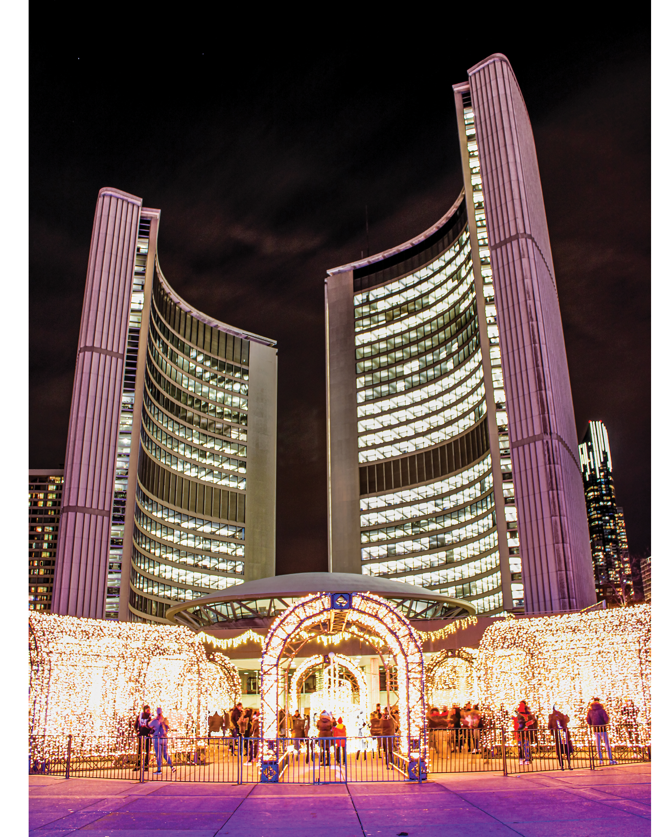 The winter light festival at Toronto City Hall