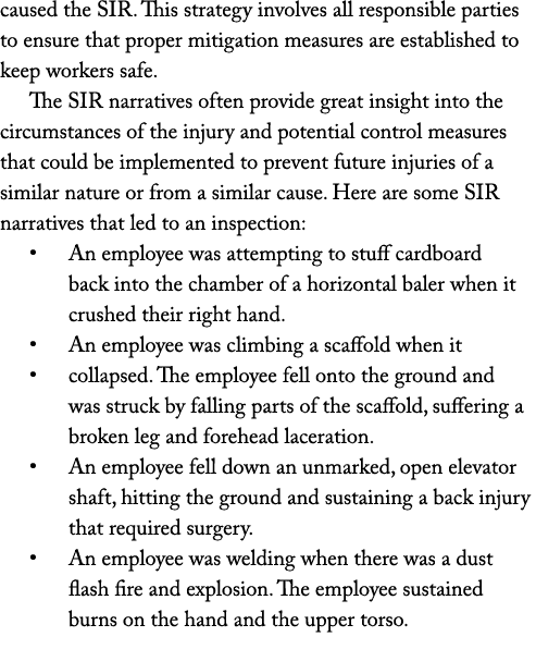caused the SIR. This strategy involves all responsible parties to ensure that proper mitigation measures are establis...