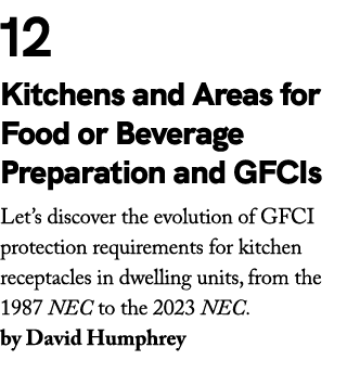 12 Kitchens and Areas for Food or Beverage Preparation and GFCIs Let’s discover the evolution of GFCI protection requ...