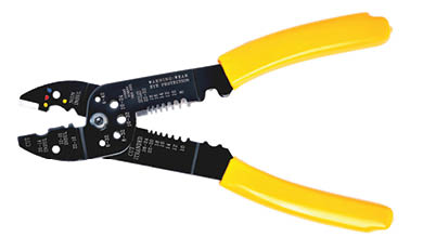 yellow wire stripper, close-up isolate