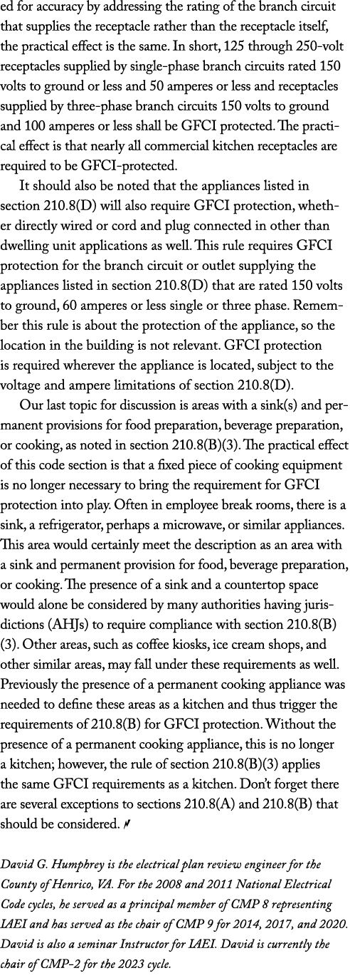 ed for accuracy by addressing the rating of the branch circuit that supplies the receptacle rather than the receptacl...