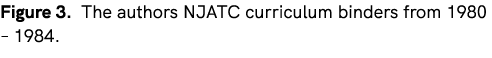 Figure 3. The authors NJATC curriculum binders from 1980 – 1984.
