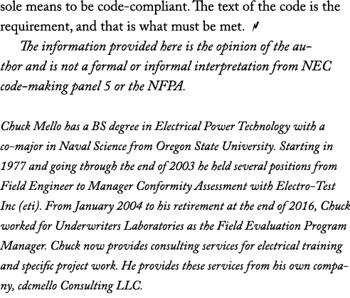 sole means to be code compliant. The text of the code is the requirement, and that is what must be met. ￼ The informa...