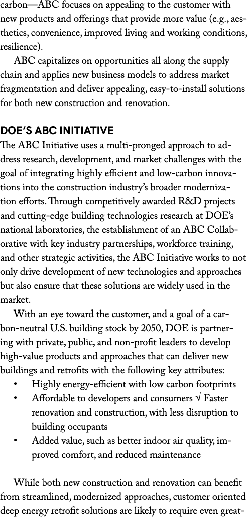 carbon—ABC focuses on appealing to the customer with new products and offerings that provide more value (e.g., aesthe...