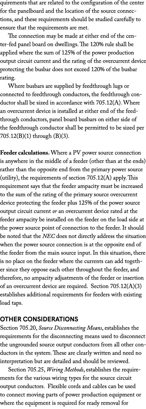 quirements that are related to the configuration of the center for the panelboard and the location of the source conn...