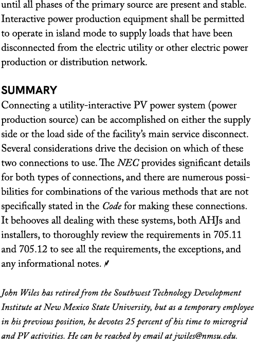until all phases of the primary source are present and stable. Interactive power production equipment shall be permit...