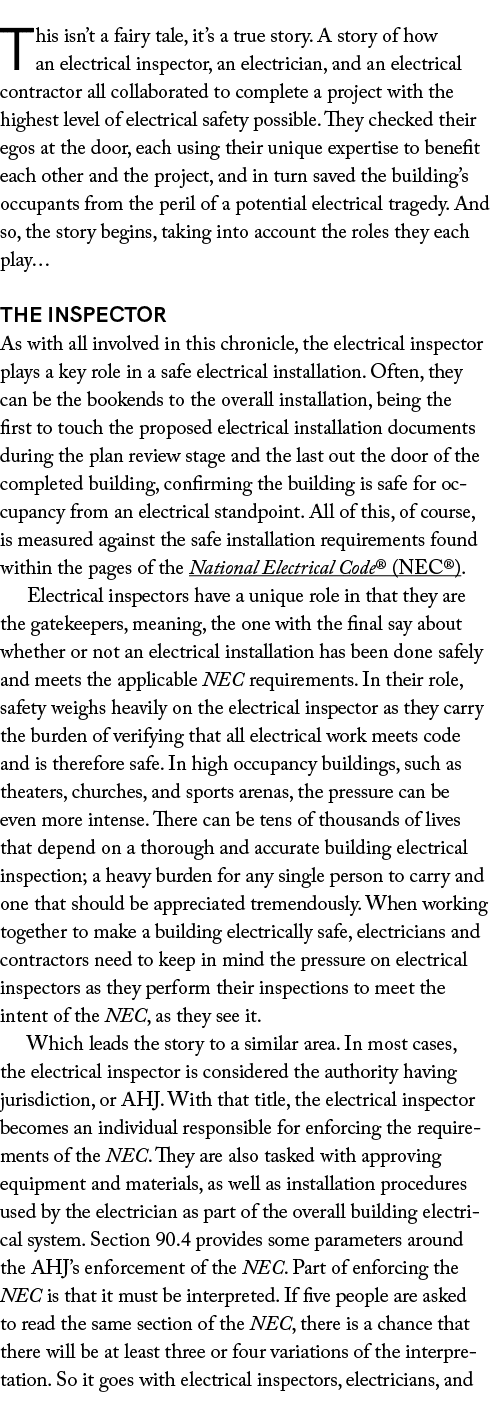 This isn’t a fairy tale, it’s a true story. A story of how an electrical inspector, an electrician, and an electrical...
