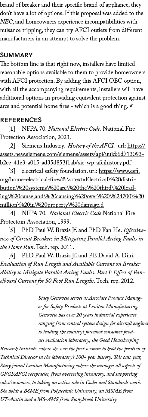 brand of breaker and their specific brand of appliance, they don’t have a lot of options. If this proposal was added ...