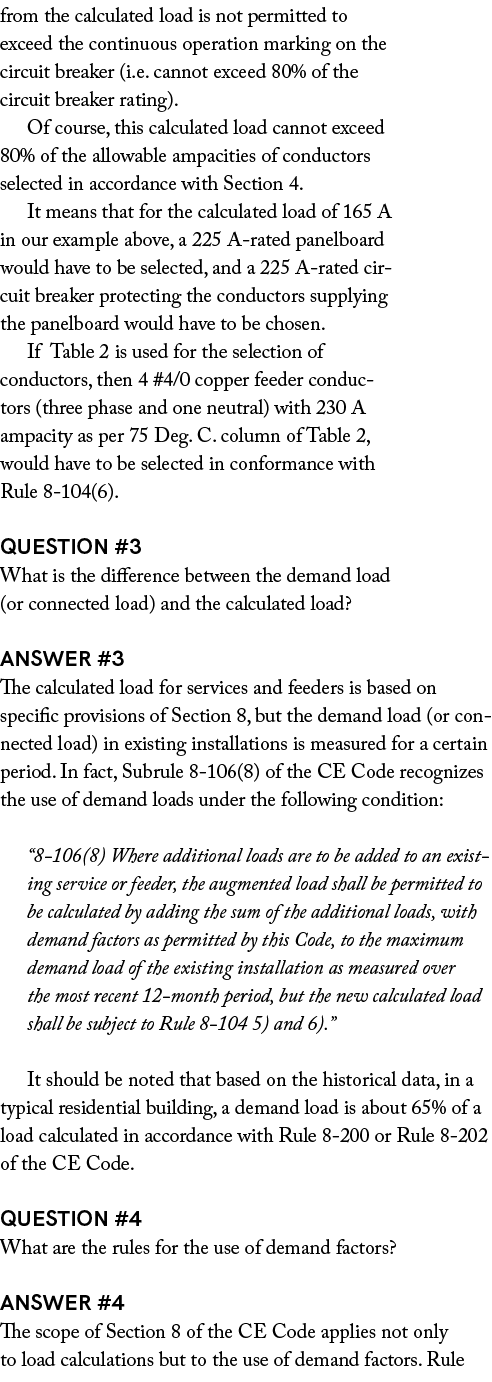 from the calculated load is not permitted to exceed the continuous operation marking on the circuit breaker (i.e. can...