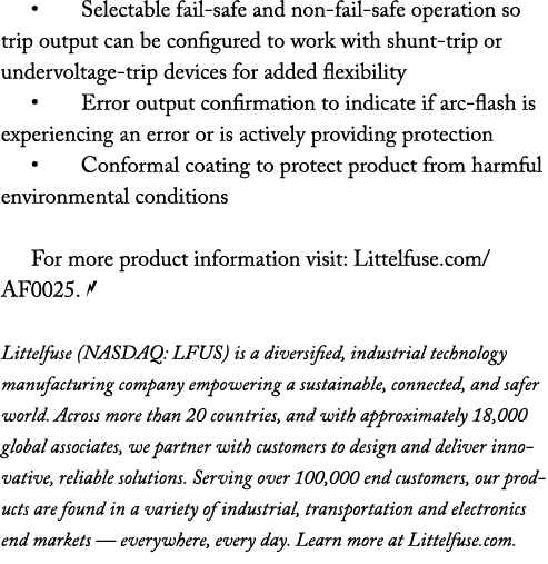 • Selectable fail safe and non fail safe operation so trip output can be configured to work with shunt trip or underv...