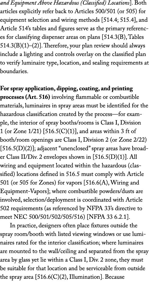 and Equipment Above Hazardous (Classified) Locations]. Both articles explicitly refer back to Articles 500/501 (or 50...