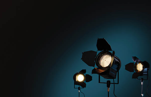 Studio lights background for movie or television concept. 3d rendering. High quality 3d illustration