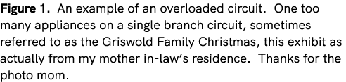 Figure 1. An example of an overloaded circuit. One too many appliances on a single branch circuit, sometimes referred...