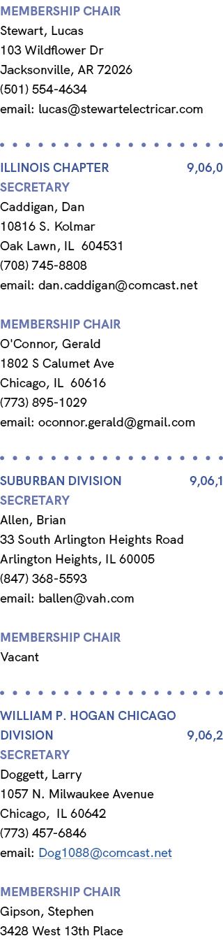 membership chair Stewart, Lucas 103 Wildflower Dr Jacksonville, AR 72026 (501) 554 4634 email: lucas@stewartelectrica...