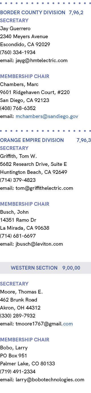  BORDER COUNTY Division 7,96,2 Secretary Jay Guerrero 2340 Meyers Avenue Escondido, CA 92029 (760) 334 1934 email: ja...