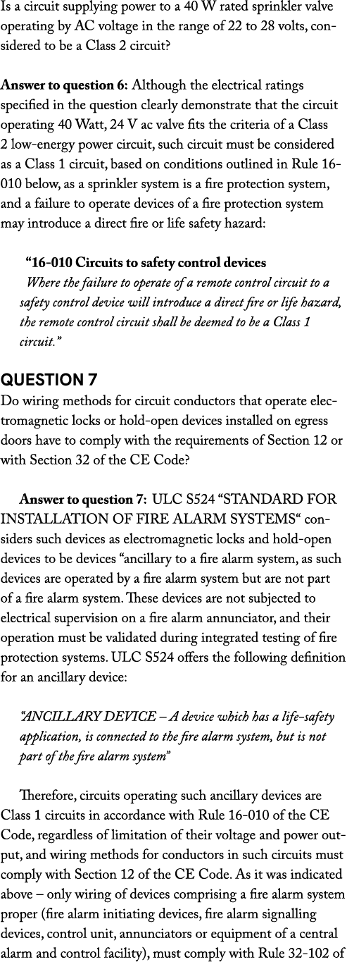 Is a circuit supplying power to a 40 W rated sprinkler valve operating by AC voltage in the range of 22 to 28 volts, ...