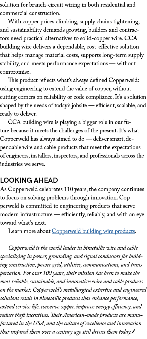 solution for branch circuit wiring in both residential and commercial construction. With copper prices climbing, supp...