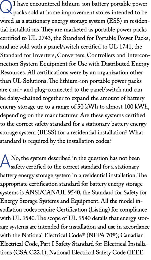 Q I have encountered lithium ion battery portable power packs sold at home improvement stores intended to be wired as...
