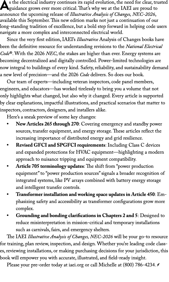 As the electrical industry continues its rapid evolution, the need for clear, trusted guidance grows ever more critic...