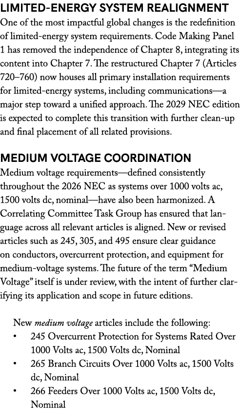 Limited Energy System Realignment One of the most impactful global changes is the redefinition of limited energy syst...