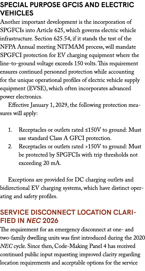 Special Purpose GFCIs and Electric Vehicles Another important development is the incorporation of SPGFCIs into Articl...