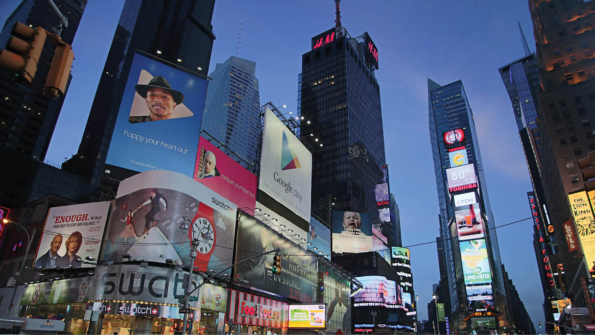 Twilight in Times Square, Midtown Manhattan, New York City