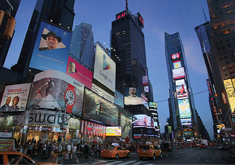 Twilight in Times Square, Midtown Manhattan, New York City