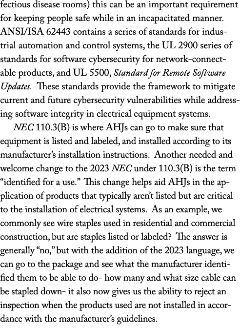 fectious disease rooms) this can be an important requirement for keeping people safe while in an incapacitated manner...