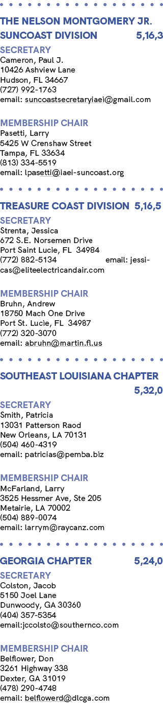  THE NELSON MONTGOMERY JR. suncoast division 5,16,3 Secretary Cameron, Paul J. 10426 Ashview Lane Hudson, FL 34667 (7...