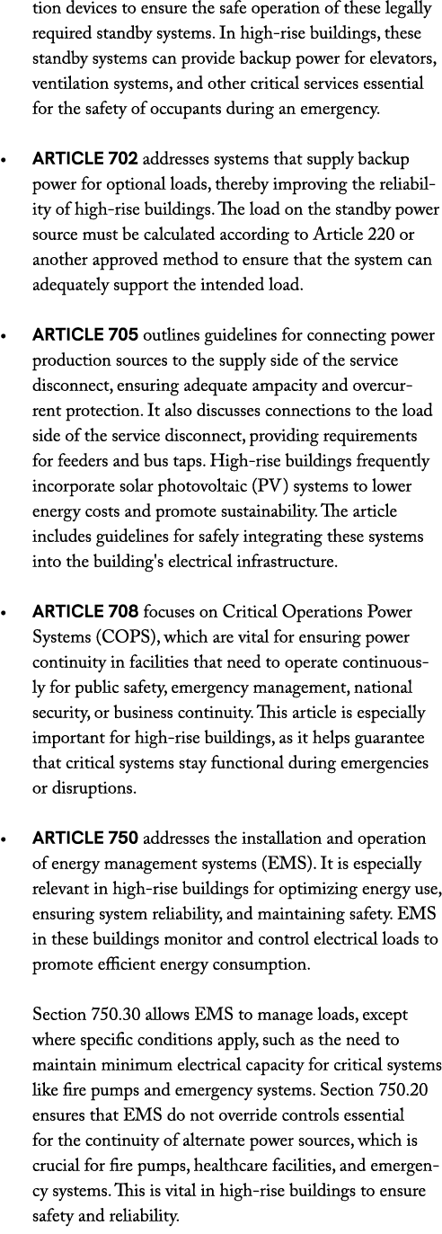 tion devices to ensure the safe operation of these legally required standby systems. In high rise buildings, these st...