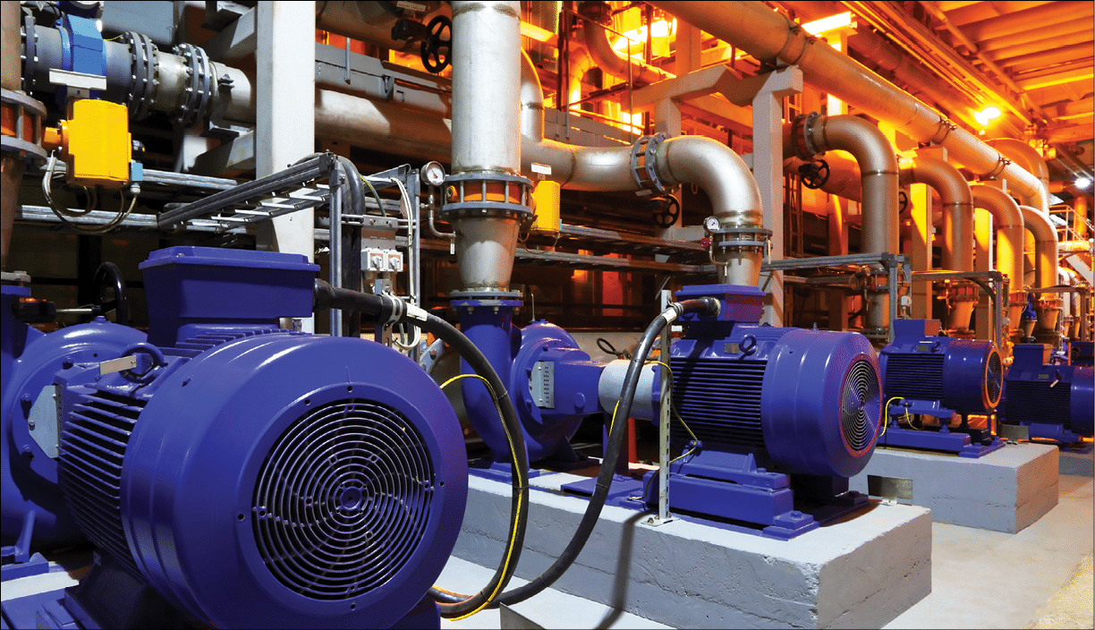 Electric motors of pumps at plant