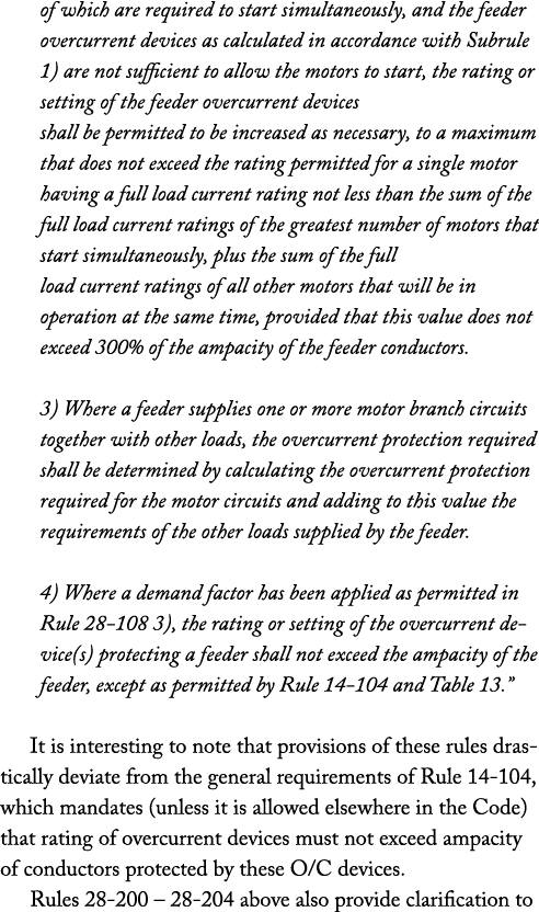 of which are required to start simultaneously, and the feeder overcurrent devices as calculated in accordance with Su...