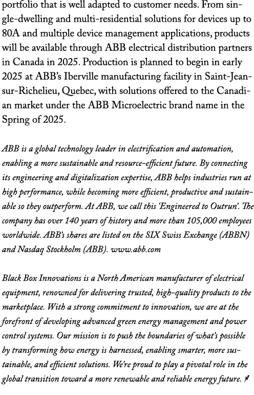 portfolio that is well adapted to customer needs. From single dwelling and multi residential solutions for devices up...