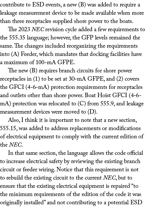 contribute to ESD events, a new (B) was added to require a leakage measurement device to be made available when more ...