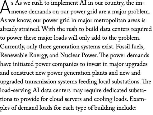 As As we rush to implement AI in our country, the immense demands on our power grid are a major problem. As we know, ...
