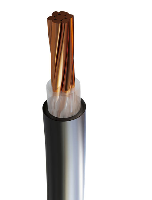 Copper cable isolated on white background. Copper wire is the electric conductor isolated on white background. 3d render.