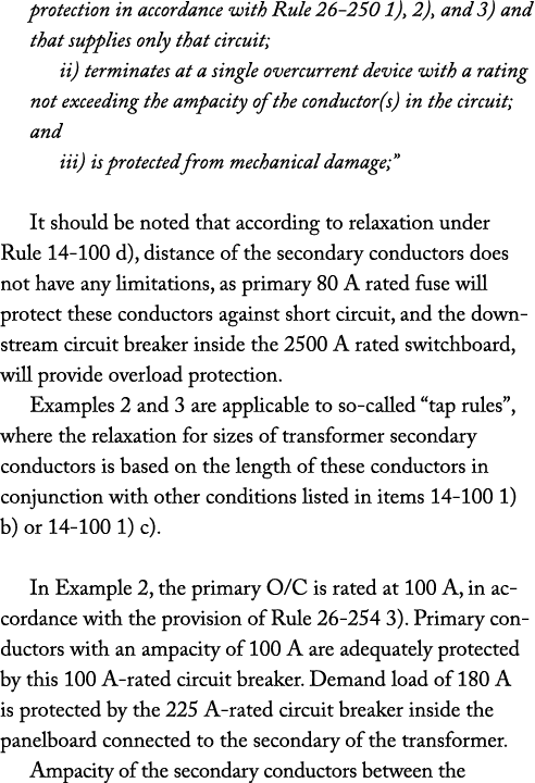 protection in accordance with Rule 26 250 1), 2), and 3) and that supplies only that circuit; ii) terminates at a sin...